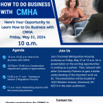 Join us for Hot to do Business with CMHA event on Friday, May 31, 2024 at 10 am