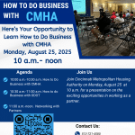 How to do business with CMHA August 25 10 am to noon