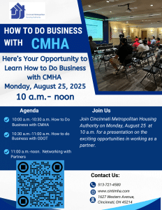 How to do business with CMHA August 25 10 am to noon