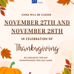 CMHA is closed for November 27 & 28 in celebration for Thanksgiving